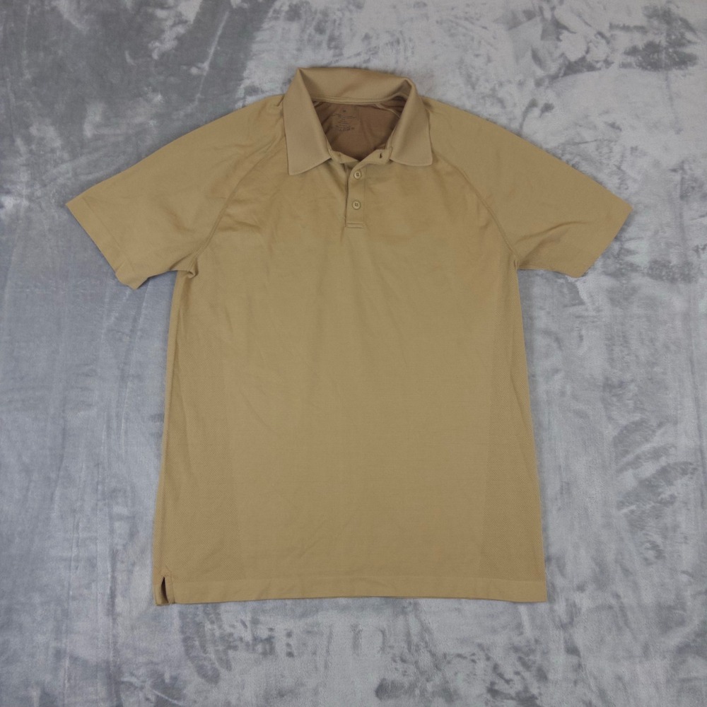 Fabletics Polo Shirt Mens Large Tan Short Sleeve Activewear Breathable Top